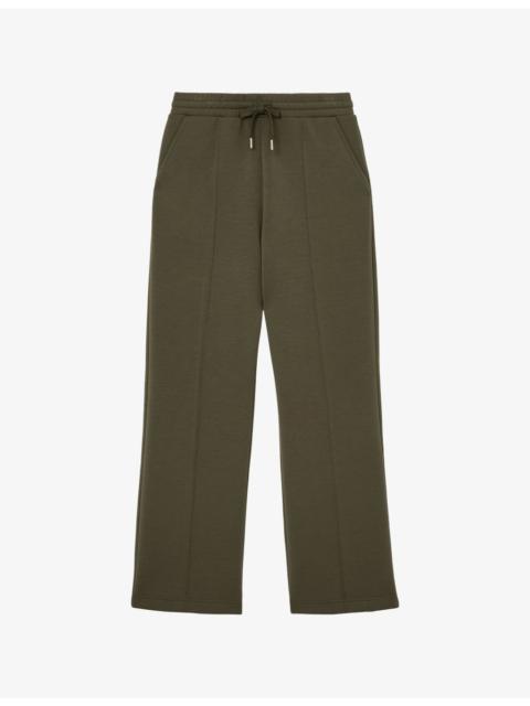 REISS Jemma Wide-Leg Stretch-Jersey Jogging Bottoms
