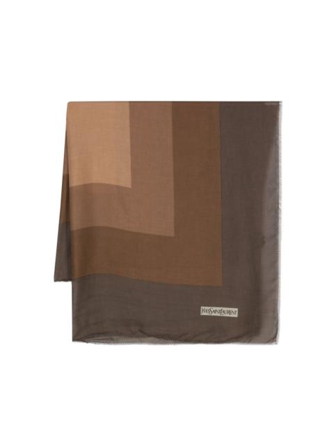 SAINT LAURENT colour-block gradient-effect twill scarf
