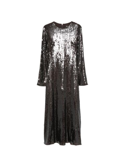 ROTATE sequin-embellished long-sleeve maxi dress