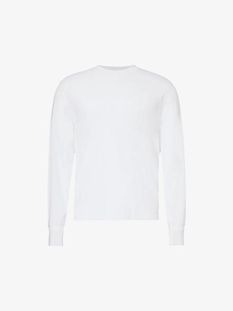 TOM FORD Crewneck long-sleeve woven-blend T-shirt
