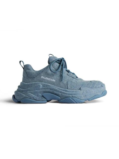 BALENCIAGA Men's Triple S Sneaker Denim  in Blue
