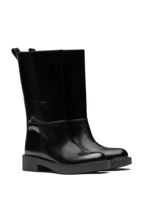 Prada Brushed leather booties