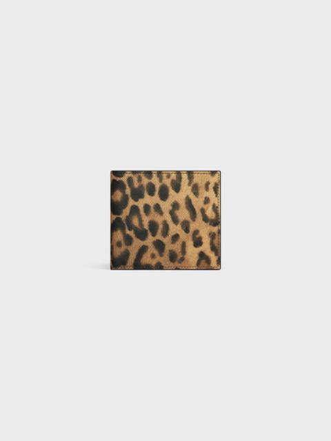 Bi-fold Wallet with Coin Compartment in Celine canvas with leopard print