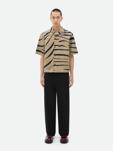 Bottega Veneta Animal Print Cotton And Linen Shirt