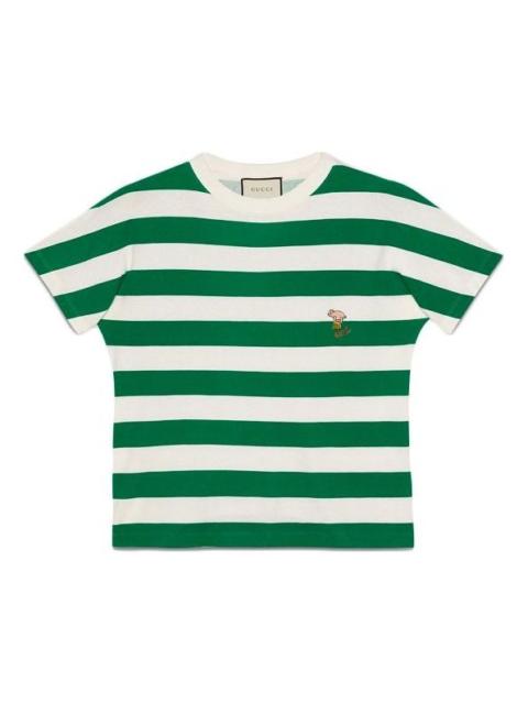 GUCCI Striped T-shirt with piglet patch