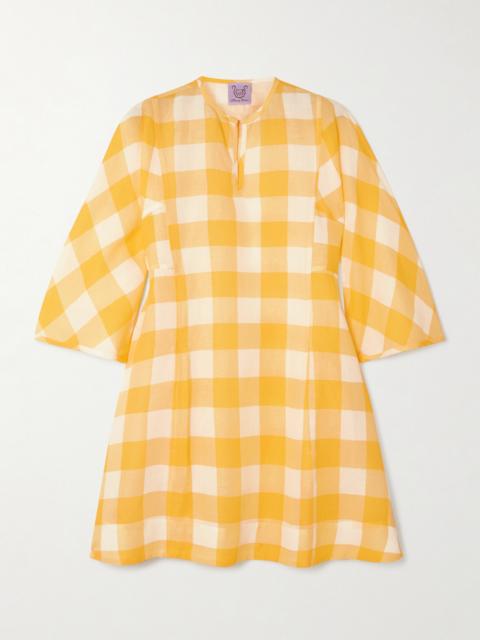 Thierry Colson Rachel Gingham Linen And Cotton-blend Mini Dress