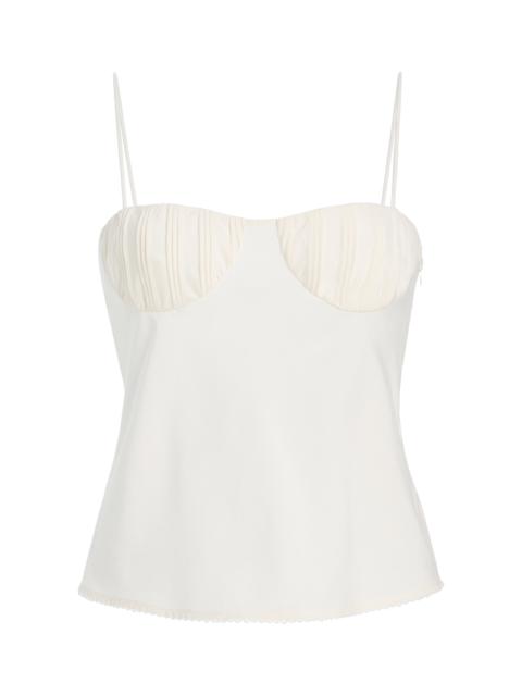 POSSE Exclusive Pearl Cotton-Silk Camisole Top ivory
