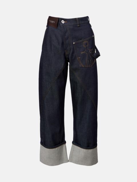 JW Anderson Twisted embroidered straight jeans