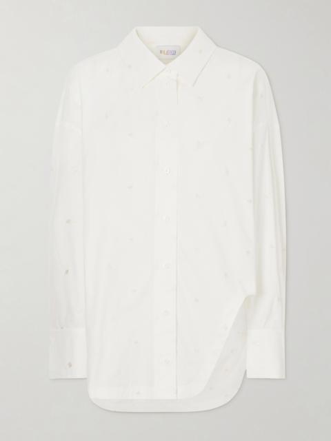 THE ATTICO Asymmetric Embroidered Cotton-blend Shirt