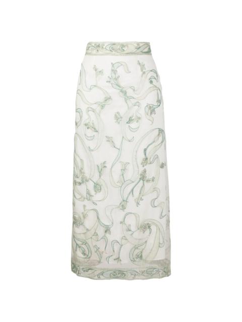 PUCCI Evoluzioni embroidered organza 스커트