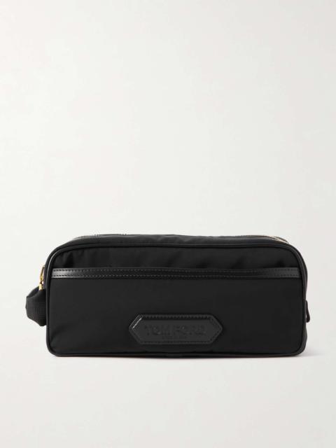 TOM FORD Leather-Trimmed Shell Wash Bag