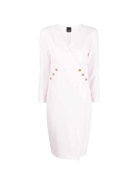 button-embellished wrap dress