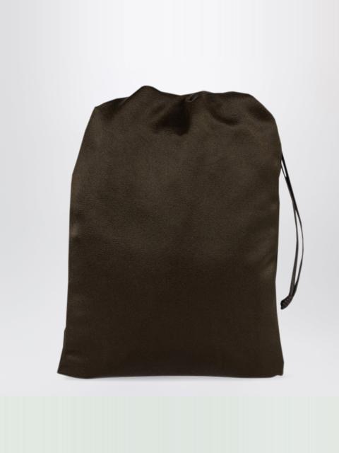 The Row Ray dark brown silk pouch