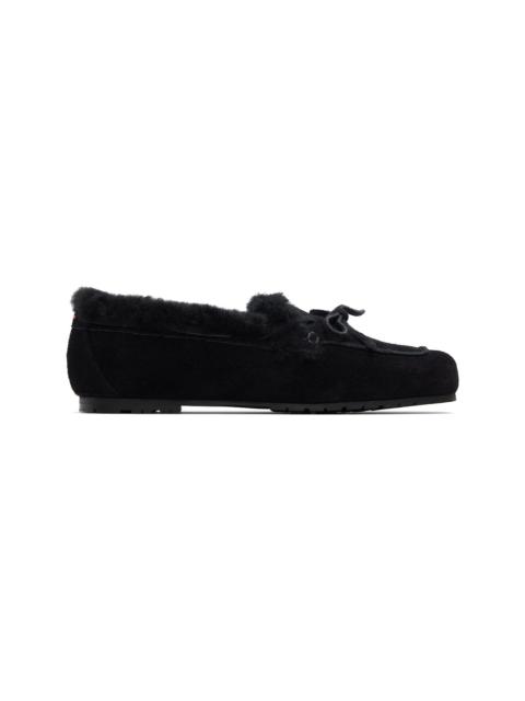 Aeyde Black Jasper Shearling Loafers