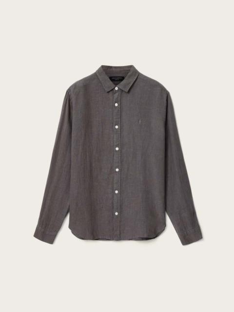 ALLSAINTS LOOM LONG SLEEVE LINEN SHIRT