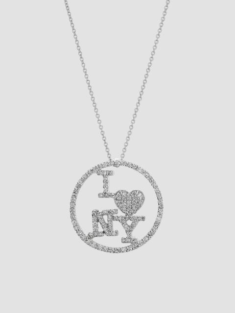 ROBERTO COIN Women's Tiny Treasures 18K White Gold & 0.60 TCW Diamond "I Love NY" Pendant Necklace - White Gold