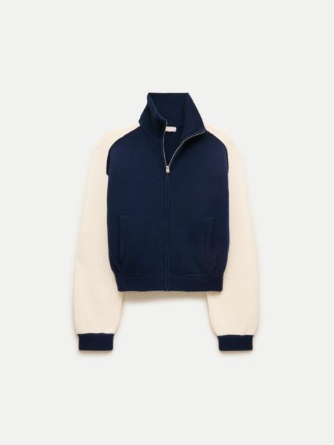 J.CREW Bomber sweater-jacket in colorblock vintage wool