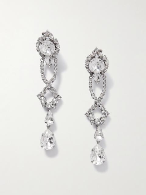 BALENCIAGA Palazzo Silver-tone Crystal Earrings