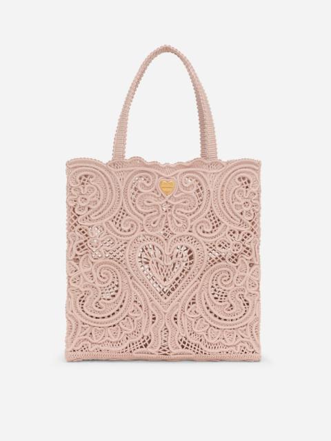 Dolce & Gabbana Medium shopper with cordonetto embroidery