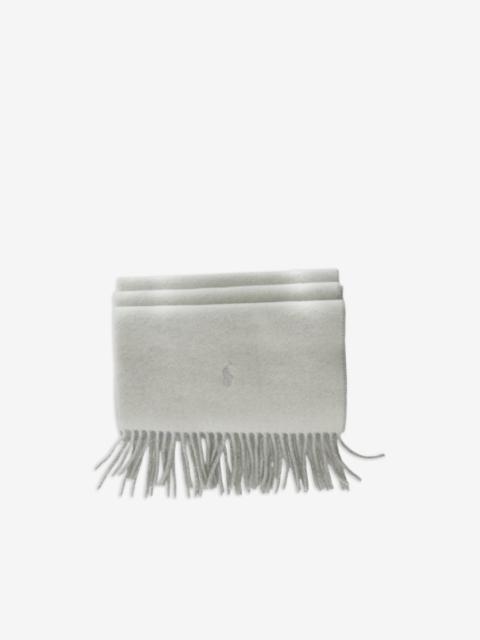 Polo Ralph Lauren logo-embroidered fringed scarf