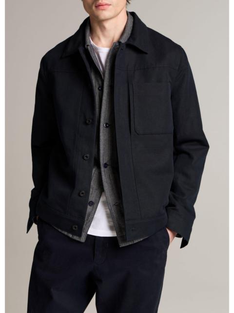 Vince Cotton-Linen Trucker Jacket