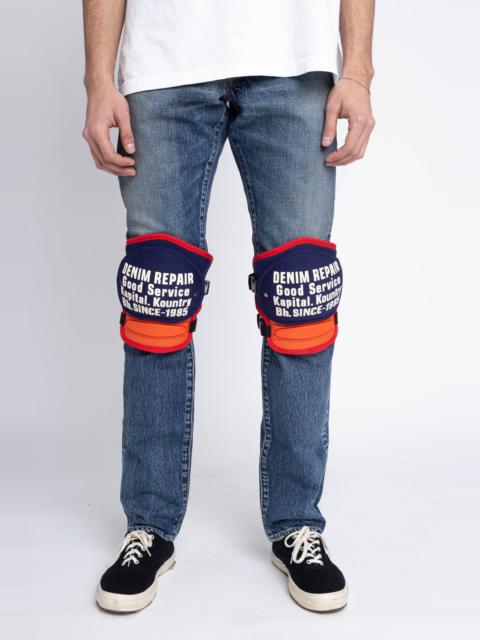 Kapital DENIM REPAIR Knee Pad - Navy X Orange