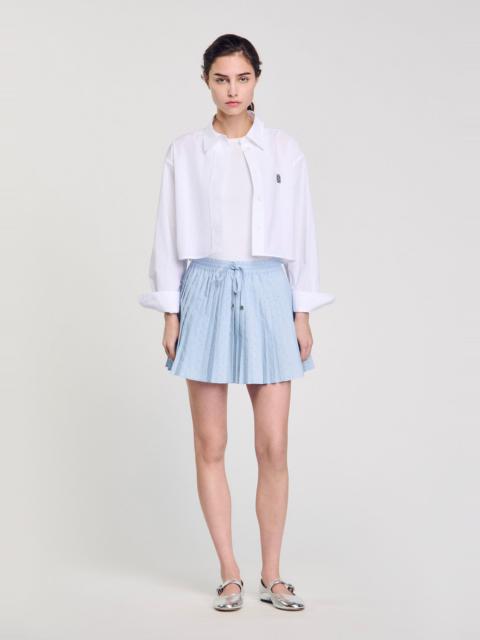 Sandro MINI PLEATED RHINESTONE SKIRT