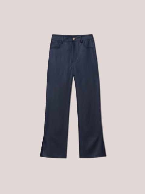 Nanushka VAEDA - Glossy satin pants - Navy