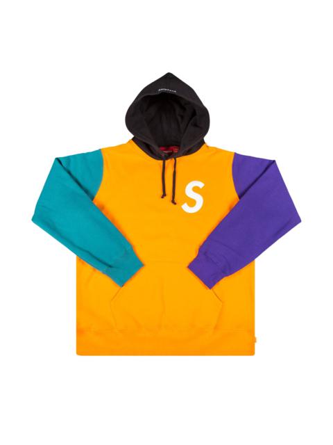 Supreme S Logo Colorblocked Hooded Sweatshirt 'Orange'