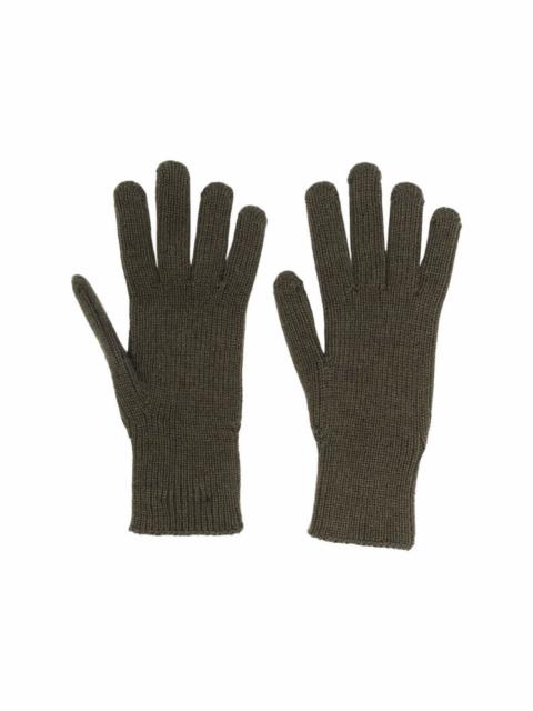 logo patch knitted gloves