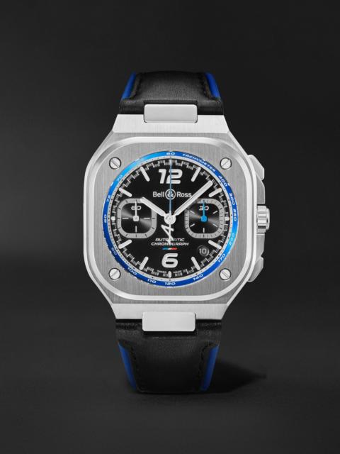 Bell & Ross BR 05 Alpine Automatic Chronograph 42mm Stainless Steel and Leather Watch, Ref. No. BR05C-A523-ST/SC