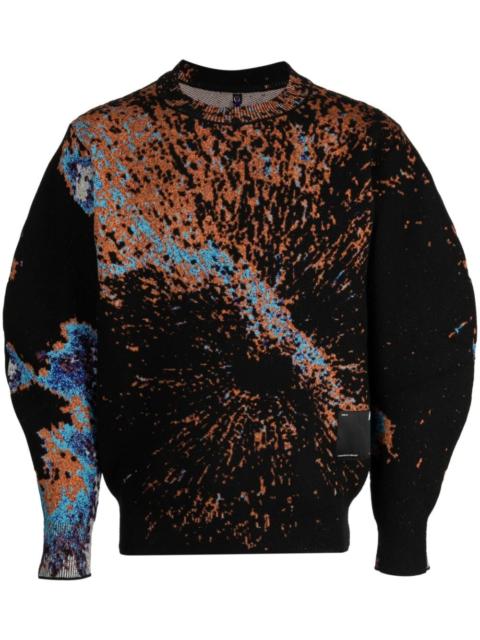 OAMC paint-splatter detail knit jumper