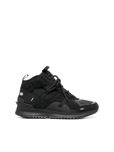 LACOSTE multi-panel mid-top sneakers