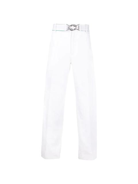 belted straight-leg trousers