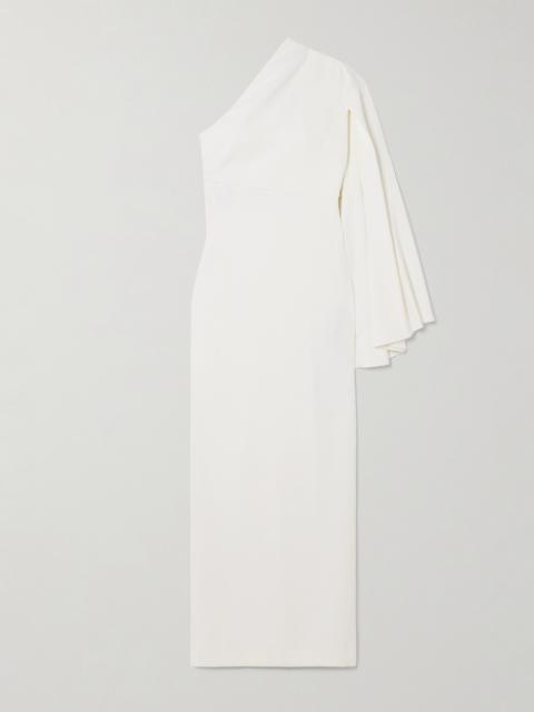 SOLACE LONDON Elisa One-sleeve Crepe Gown