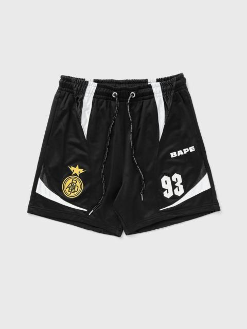 A BATHING APE® MULTI LOGO RELAXED FIT SOCCER SHORTS