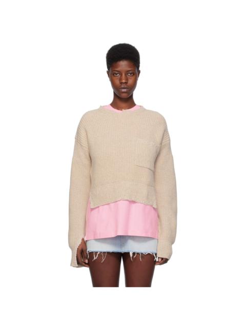 Beige Mouliné Sweater