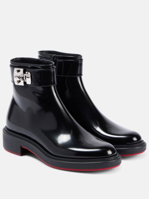 Christian Louboutin Urban Booty Lock polished leather ankle boots