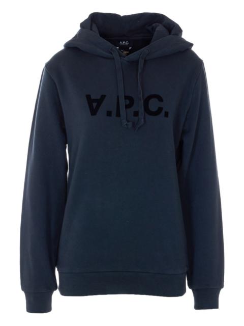 A.P.C. velvet logo hoodie