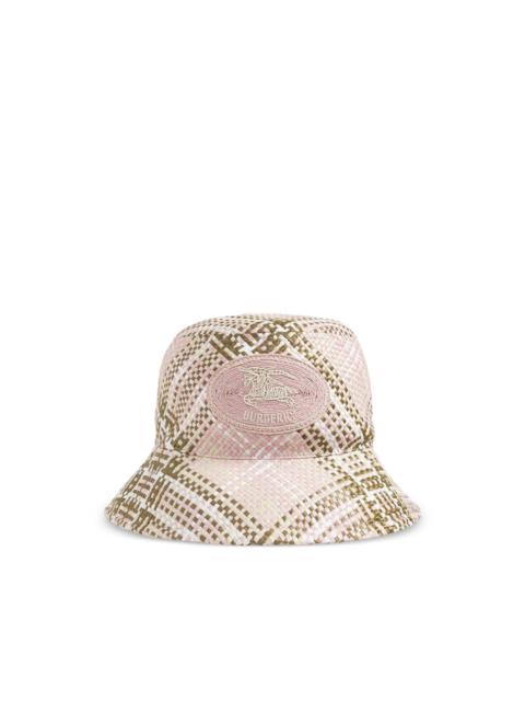 Burberry logo-patch checked bucket hat