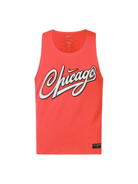 Nike Men's Nike Chicago Marathon Alphabet Printing Running Sports Orange Vest DN6771-635
