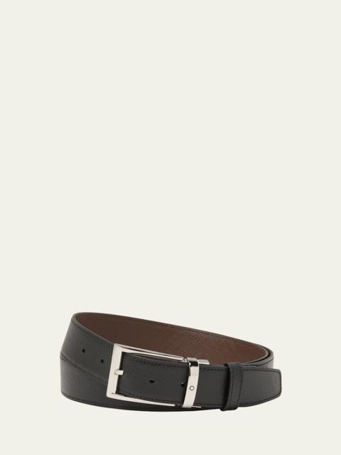 Montblanc Trapeze Reversible Saffiano Leather Belt, 47.2"L