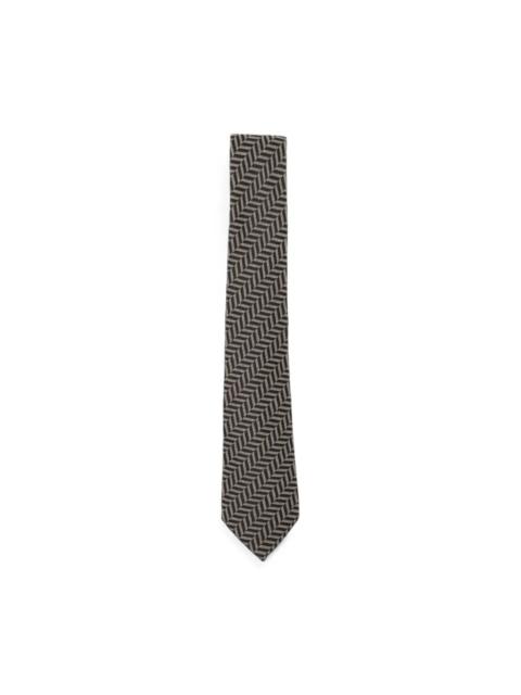 GIORGIO ARMANI CHEVRON-PATTERN SILK TIE
