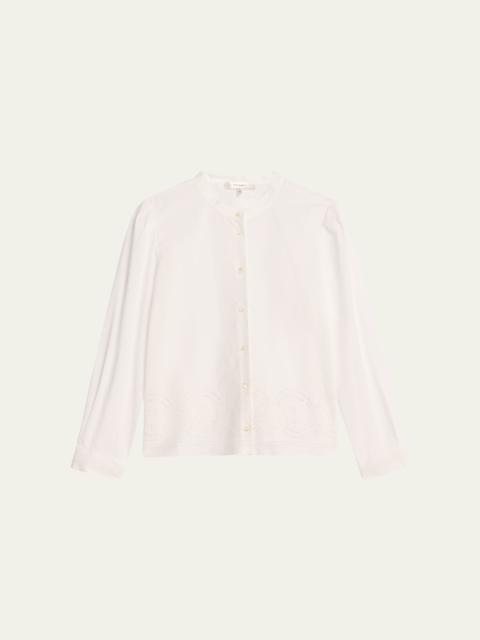 FRAME Embroidered Long-Sleeve Shirt