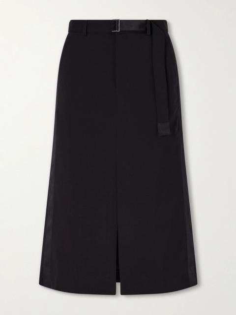 sacai Suiting Paneled Wool Midi Skirt