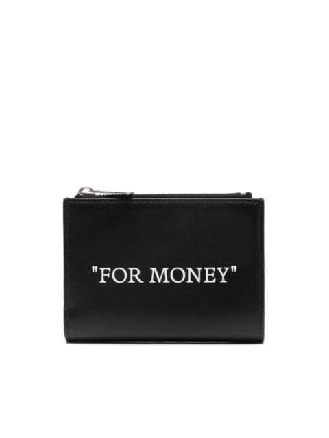 Off-White slogan-print leather wallet