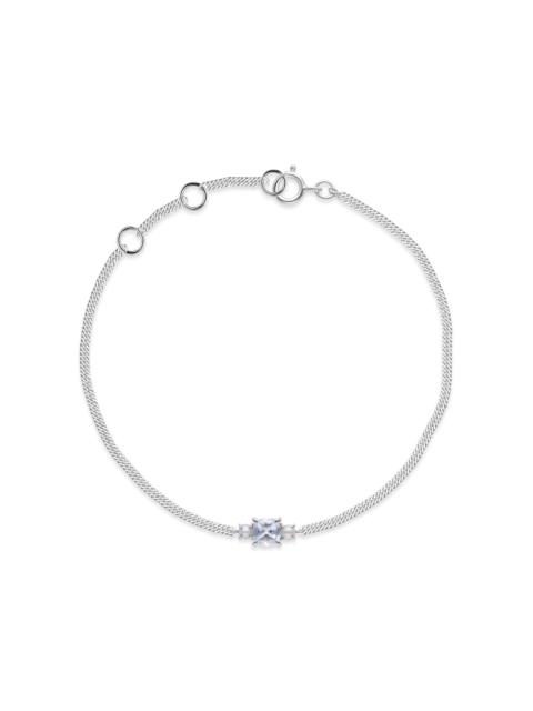 STONE AND STRAND Delicate Aquamarine Cushion Bracelet