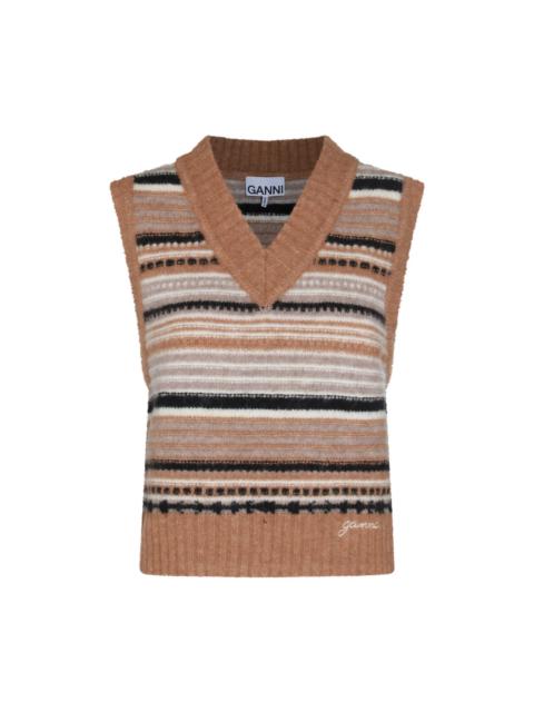 GANNI brown wool knitwear