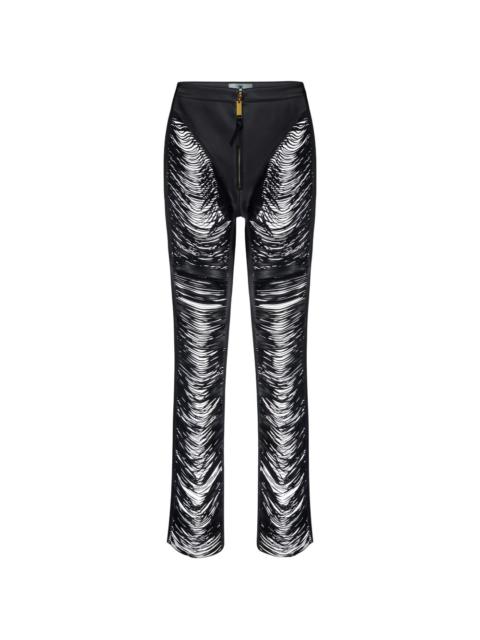 ELISABETTA FRANCHI fringed nappa leather trousers
