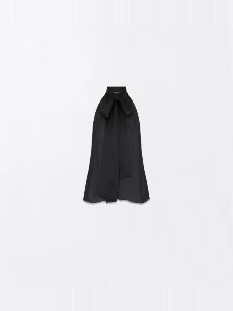 TOM FORD TF MONOGRAM SILK CHIFFON HALTERNECK LAVALLIERE TOP WITH OPEN BACK